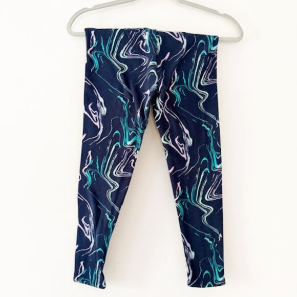 SO Navy leggings with swirl pattern — Women's SZ Medium (8) - Picture 1 of 5